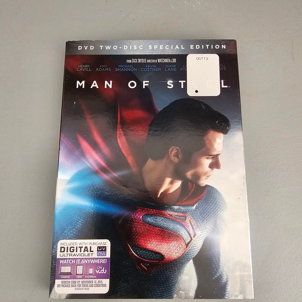 Man of Steel DVD 2013 Two-Disc Special Edition Superman Zack Snyder Slipcover